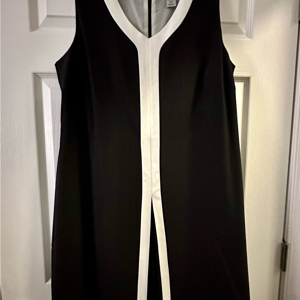 Elegant Black and White Sleeveless Dress 16W